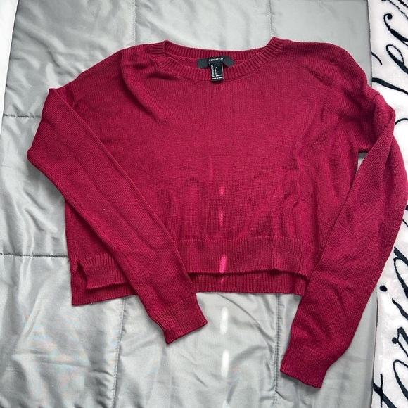 Cropped Maroon Sweater - Picture 1 of 3